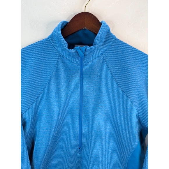 Columbia Women's Large 1/2 Zip Optic Got it Stripe Running Pullover Jacket Blue - Picture 6 of 11